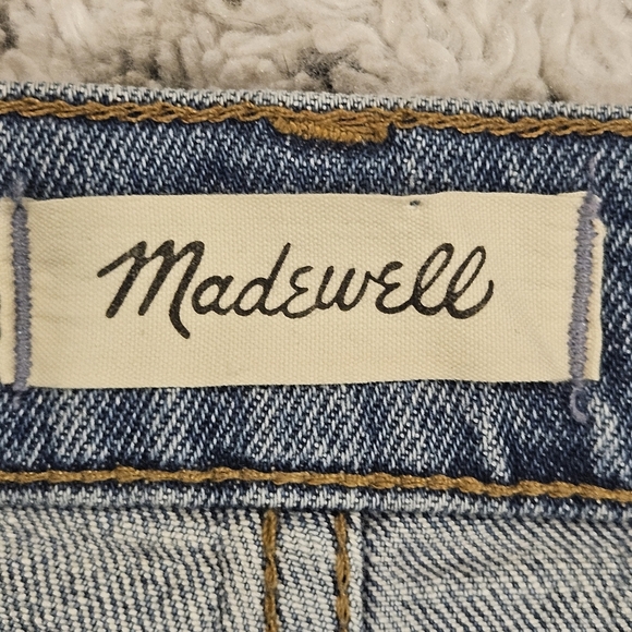 Madewell SZ 25 Textured Light Wash Raw Hem High Rise Perfect Vintage Jean - Picture 4 of 13
